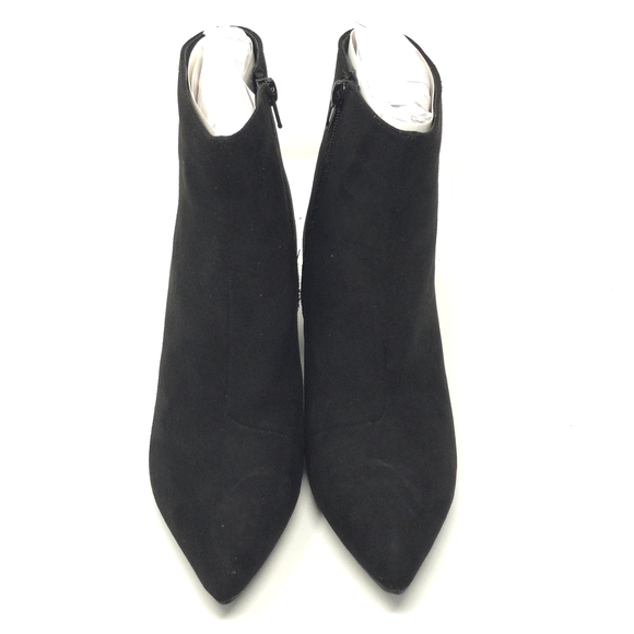 Sugar Nightlife Black Suede Square Toe Zip Ankle Boots Size 6M - Picture 6 of 11